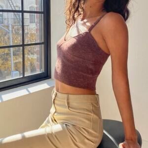nwt Aritzia Wilfred Sicily Bustier Sweater Tank Top in Rich Chestnut size S NEW